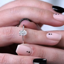 Bague Moissanite Or Blanc