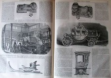 CARROSSE TRAINEAU CHAISE PORTEUR MUSEE VERSAILLE GRAVURE L'ILLUSTRATION 1851 
