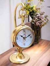 Pendule de bureau vintage horloge de table ancienne finition métal déco maison