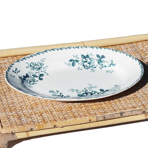 Ancien plat ovale faïence - ancien, en