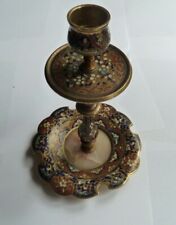 Ancien chandelier cloisonné émaillé 19éme style Ferdinand Barbedienne marbre