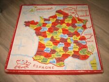 Ancien jeu éducatif Carte de France Puzzle en bois Fernand Nathan