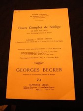 "Partition Cours complet de solfège 7 ème volume Georges Becker"