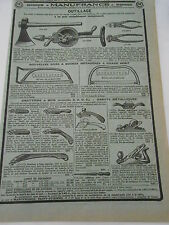 Pub Ancienne 1950 Articles Outillage Scie à buches Rabots Grattoirs etc