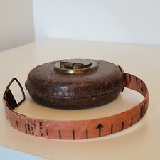 Ancien mètre ruban en cuir 10 mètres 