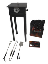 KIT BARBECUE MINI GRIL À BOIS CAMPING-CAMPING 25X25X66 + PINCES + CHARBON