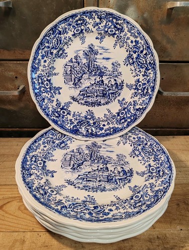 Assiettes plates faïence - x6,