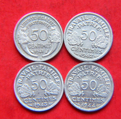 Lot pièces centimes - pièces, 50