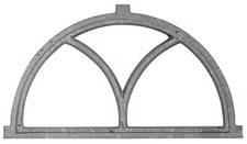 Fenêtre de grange à barreaux fer forgé / rouille style antique 55cm (f)