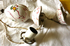 Ancien monte baisse complet en faïence coupelle plafond 3 poulies porcelaine