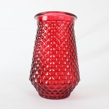 Rubis Rouge Verre Vase 8”