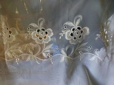  avec belle guipure,blanche rideau voilage 78cm haut x 4m,15 de large 