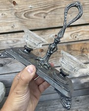 Christofle Salière Salerons Métal Argenté Argenterie Cristal Taillé Baccarat