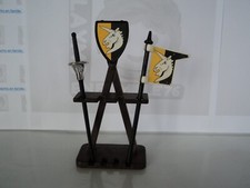 playmobil vintage médiéval râtelier drapeau lance bouclier licorne type set 3265