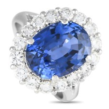 Beautiful 18K White Gold 1.45ct Diamond and Sapphire Ring