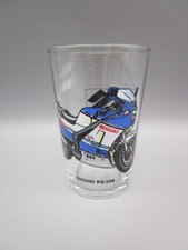 Verre illustré ancien, série des motos "SUZUKI RG 500"