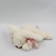 Doudou lapin blanc rose tout