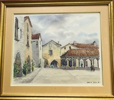 Grande aquarelle signée - , jm