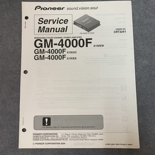 Pioneer 4000f service - pioneer,