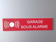 plaque ou etiquette boite aux lettres - GARAGE SOUS ALARME - 100x25mm