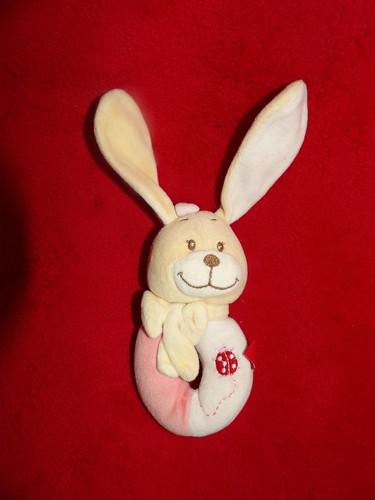 Doudou hochet grelot - tex, lapin