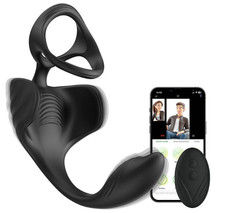 Male-Prostate-Massage-Anal-Vibrator-Butt-Plug-Cock-Penis-Ring-Testicles-Chastity