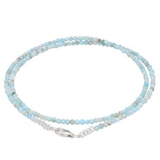 Collier en Larimar 2 mm