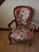 Fauteuil cabriolet ancien | Style Louis XV | Tissu fleuri