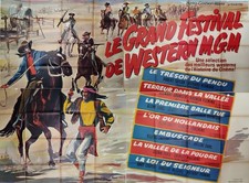 Affiche Ancienne Cinéma Grand Festival De Western MGM 240x320 cm Format Géant 