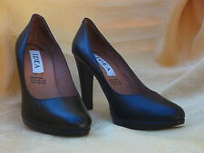 IDEA SEXY CHAUSSURES ESCARPINS NOIR 100 % CUIR LEATHER A TALON 11 CM P.40 NEUF !