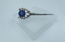 BROCHE EPINGLE KILT ALLIAGE GRIS VERRE BLEU MOTIFS 10 GRAMMES 21 W1285