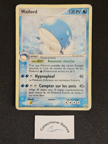 Carte pokémon wailord - carte,