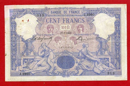 100 francs bleu - 100,