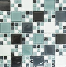 Mosaïque En Verre Grise Noire