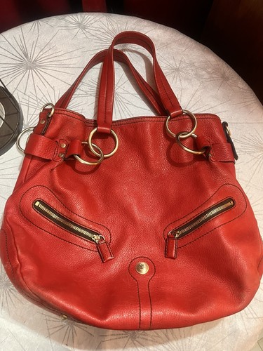 Sac lancel cuir rouge porté - sac,