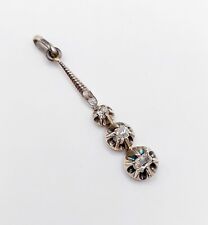Pendentif victorien Argent fleur diamant taille roses serti illusion (circa 1850