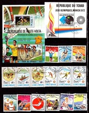 SPORT9  Tous Pays,2 blocs & 15 timbres, le sport : Le Ski,cyclisme,aviron,voile 