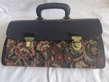 Sac à main cartable vintage tapisserie floral 