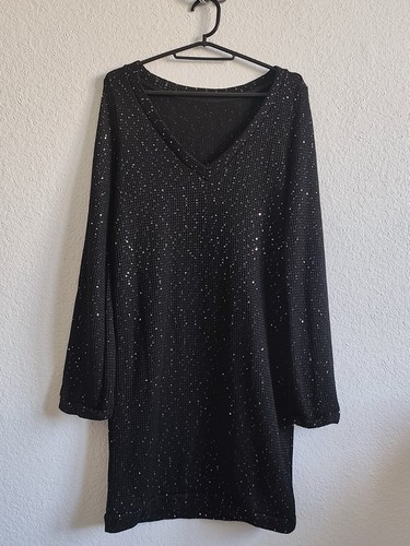 Robe pull manches longues - , noir