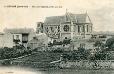 GETIGNE LOT 2 cartes vue église Sud et Ouest PLus une carte Calvaire OFFerte