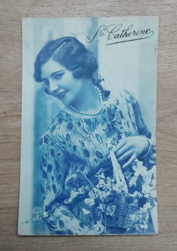 Cpa bleutée sainte catherine - bleutée,