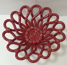 ancienne coupe fruits tressée faience rouge ceramique vallauris style massier