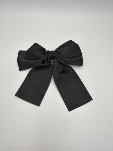 Barrette noeud satin noir - satin,