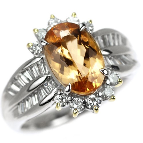 Rare bague diamant topaze