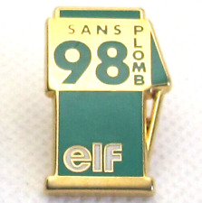 Pin's POMPE ELF 98 SANS PLOMB Pétrolier Essence Voiture Signé PR Vintage #4/14