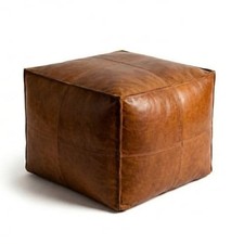 Pouf marocain cuir - pouf,