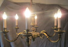 ANCIEN LUSTRE EN BRONZE 6 BRANCHES DES ANNEES 50