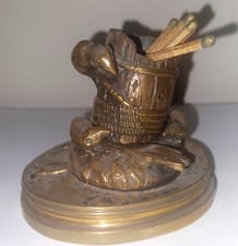 PYROGENE PORTE ALLUMETTES EN BRONZE SOURIS RATS