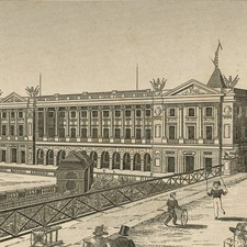 Paris Place de la Concorde Garde-Meuble Hôtel de la Marine Gravure originale XIX
