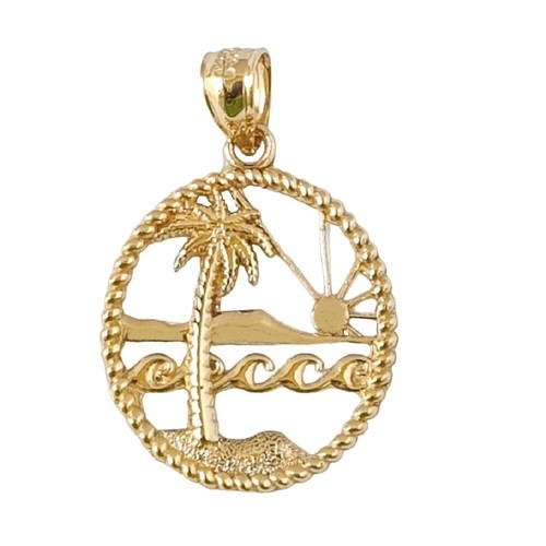 14k jaune plage scène - 14k, or